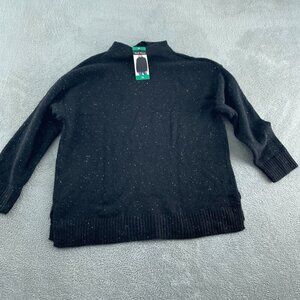 Well Worn Black Speckled Mock Neck Sweater XL NWT 3175